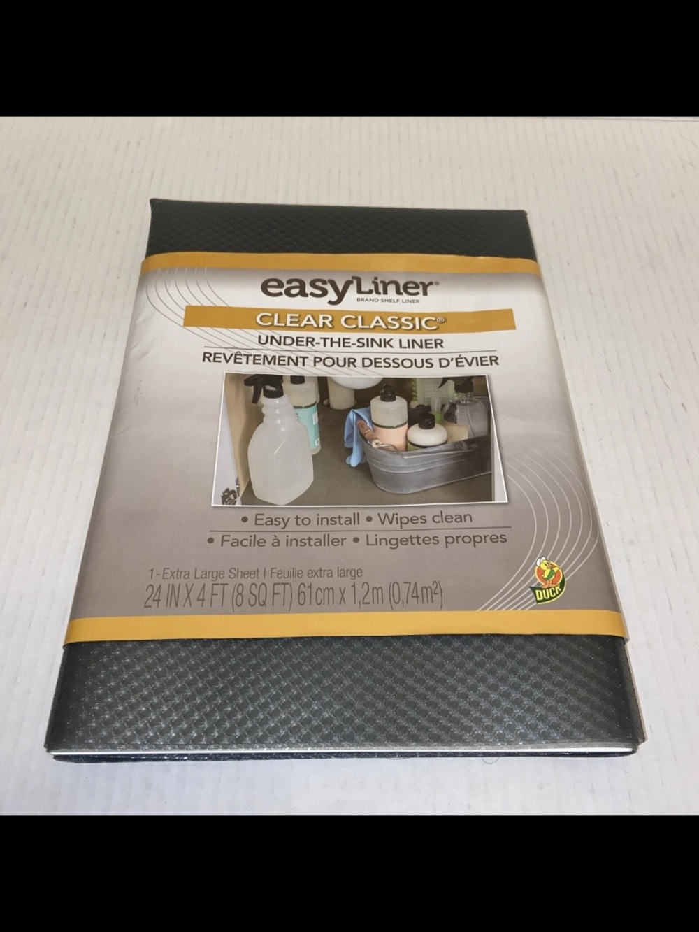 Duck Easy Liner Under The Sink Plastic Smokey Gray Classic Extra Large Sheet